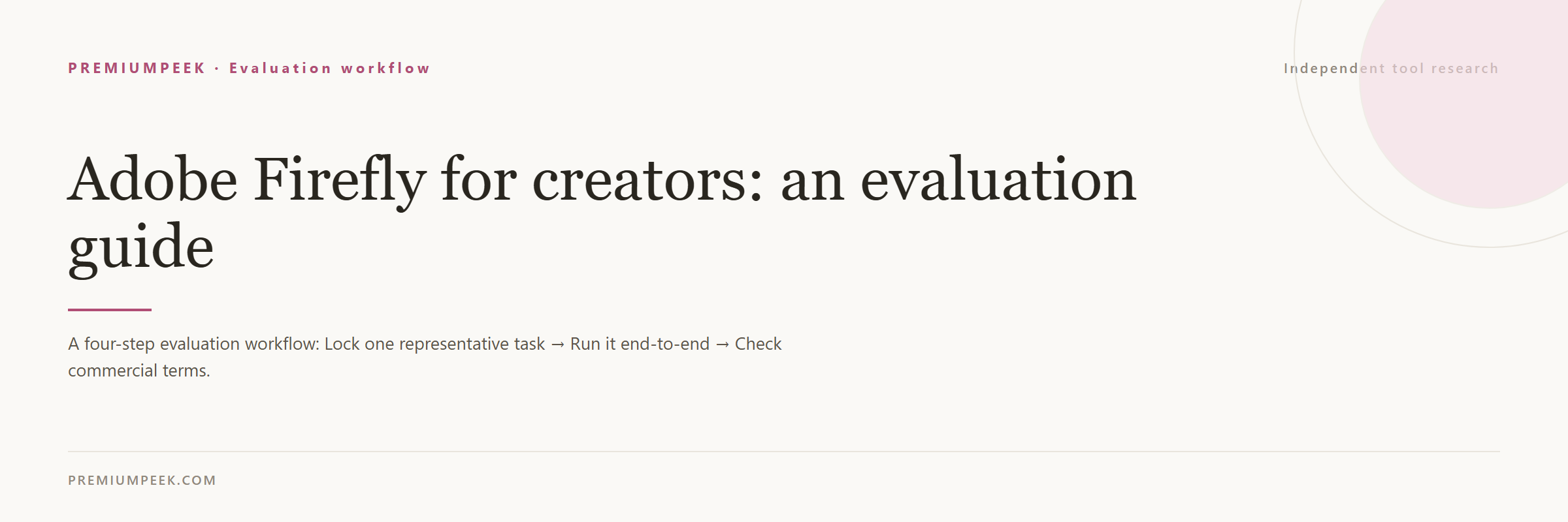 Adobe Firefly for creators: an evaluation guide — evaluation workflow steps
