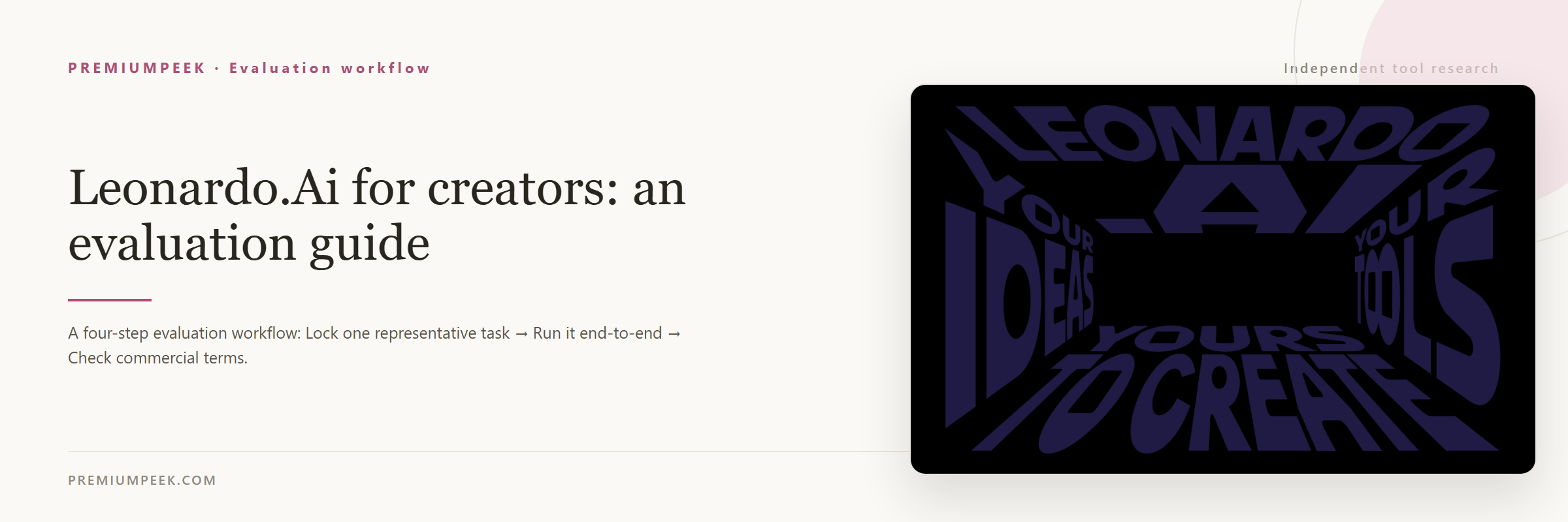 Leonardo.Ai for creators: an evaluation guide — evaluation workflow steps