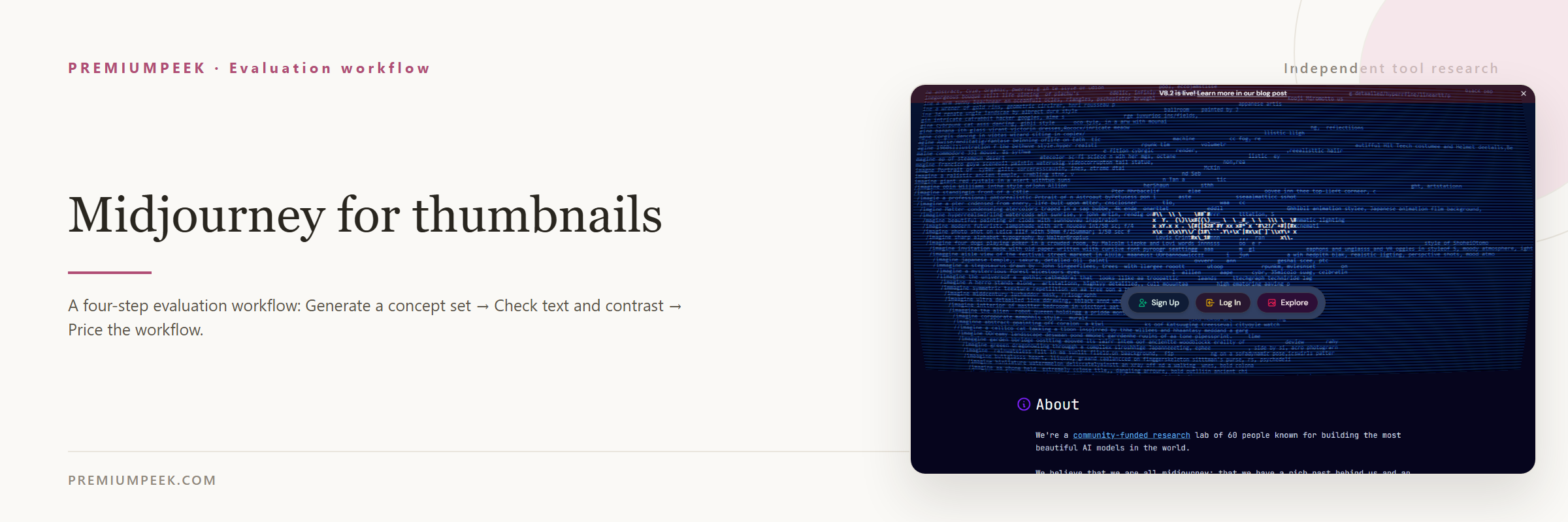 Midjourney for thumbnails — evaluation workflow steps