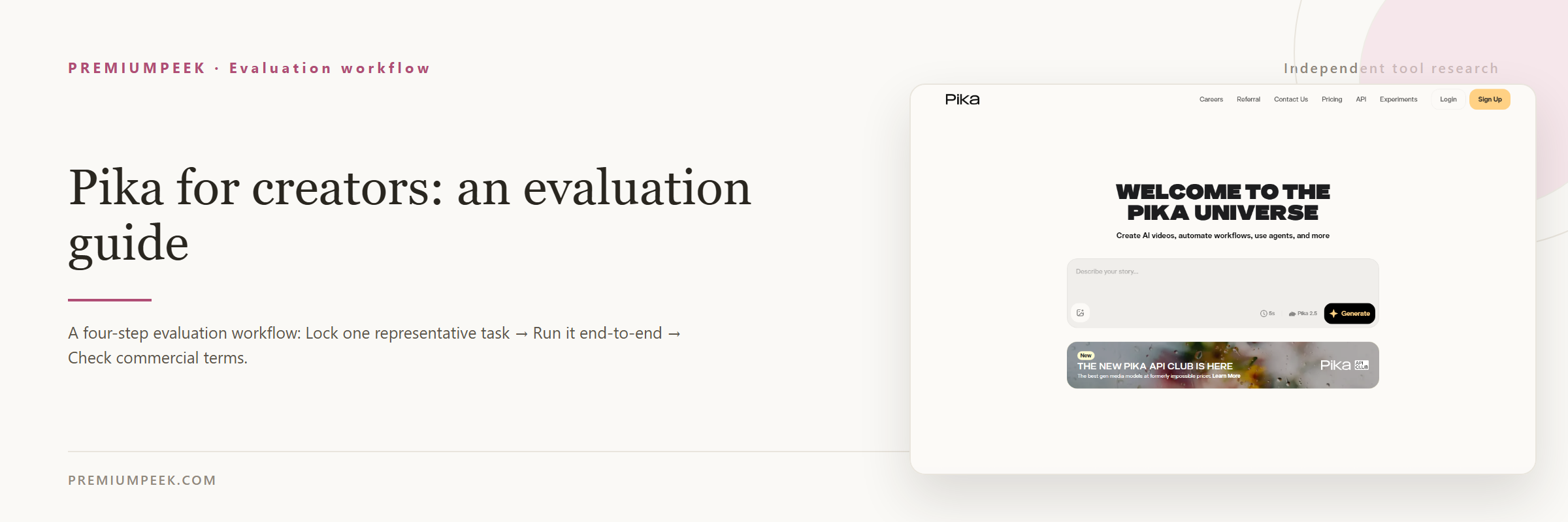 Pika for creators: an evaluation guide — evaluation workflow steps