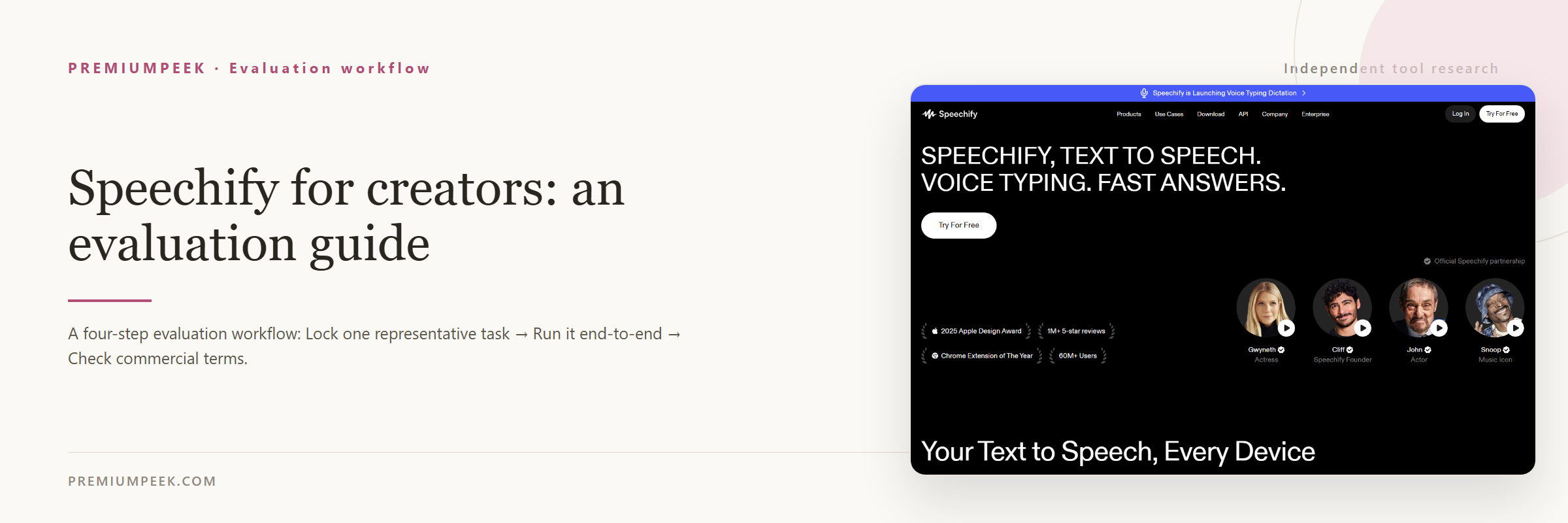 Speechify for creators: an evaluation guide — evaluation workflow steps