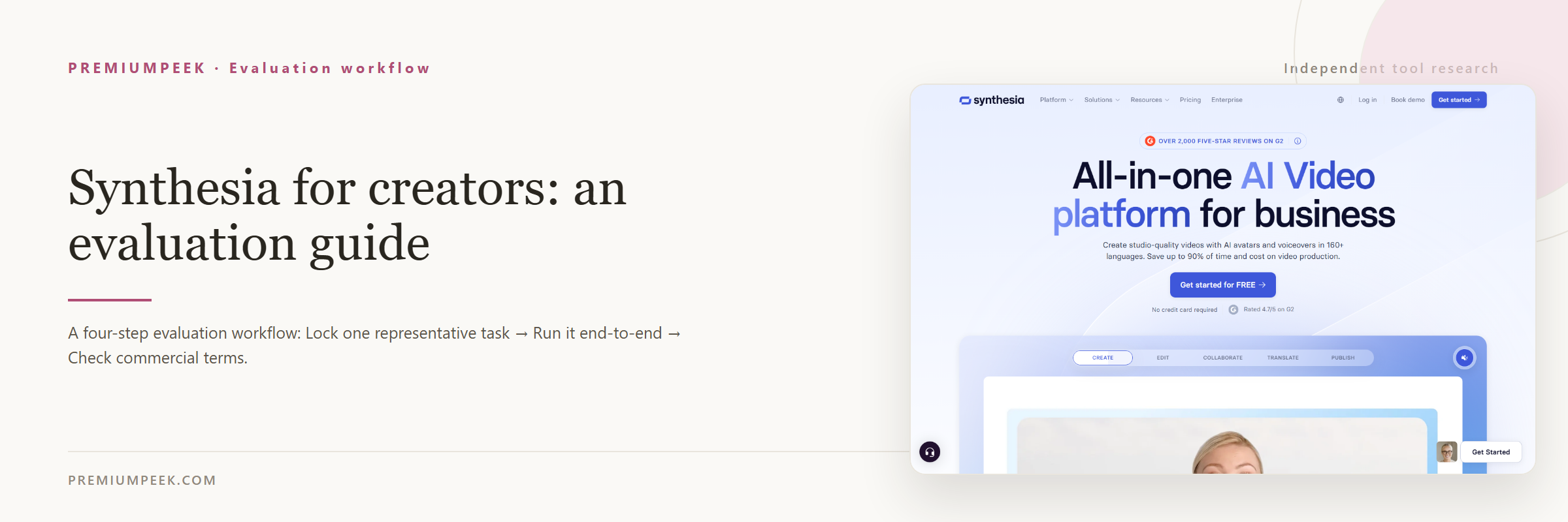 Synthesia for creators: an evaluation guide — evaluation workflow steps