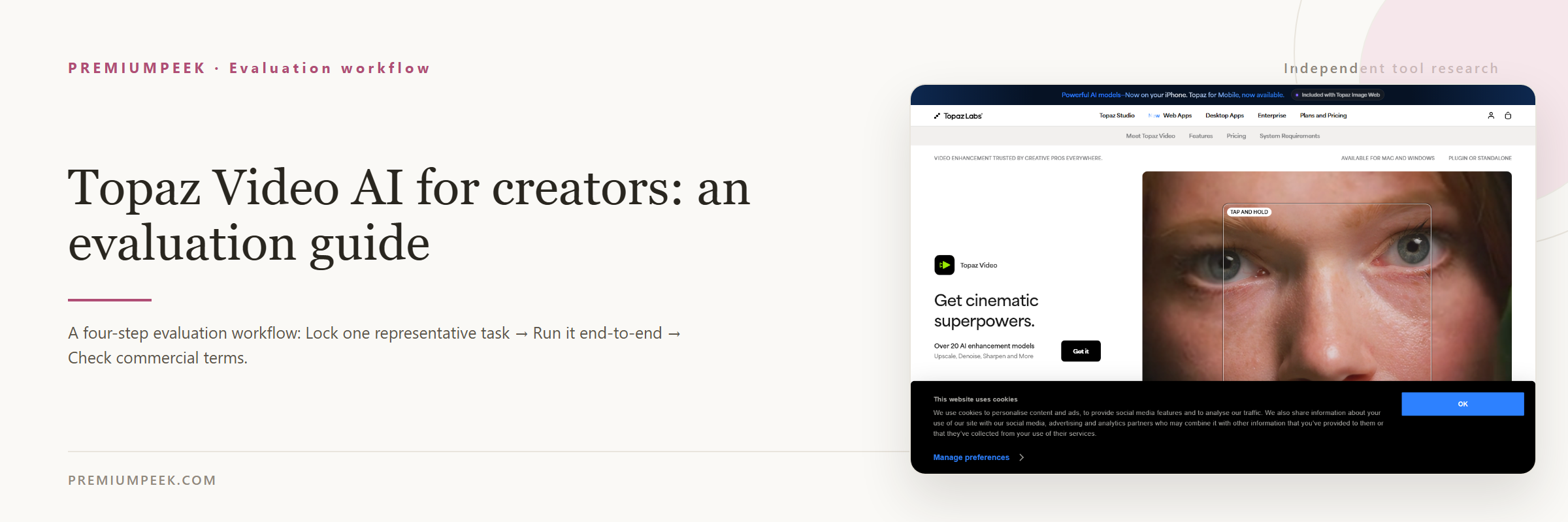 Topaz Video AI for creators: an evaluation guide — evaluation workflow steps